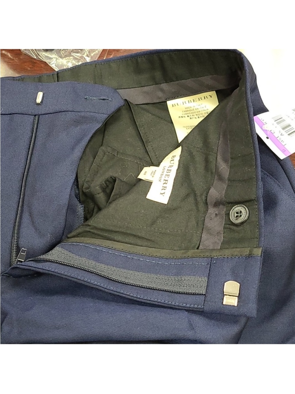 NEW Mens Burberry London Dress Pants Navy Blue 44R